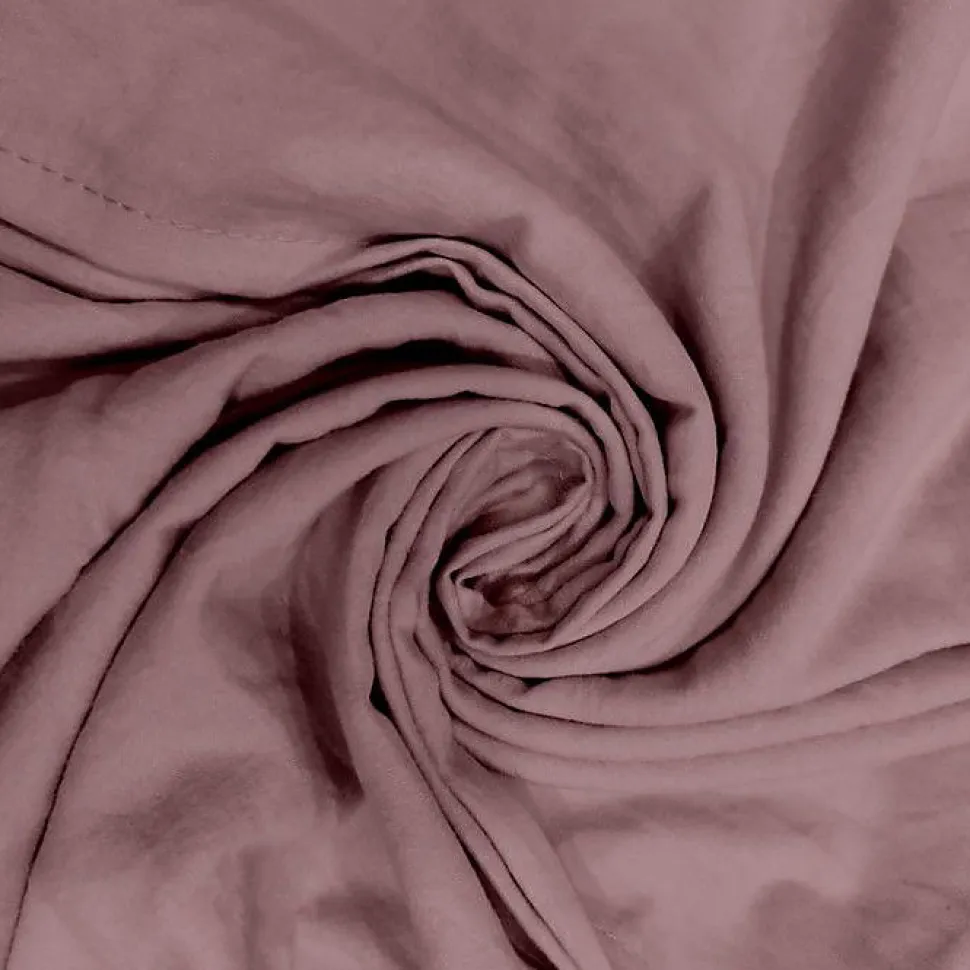 Parure housse de couette en microfibre lavée 260x240 cm BOHEME vieux rose, par Soleil d'Ocre