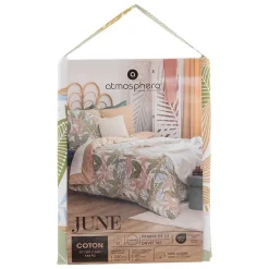 Parure imprimée June vert 240x220cm - Atmosphera