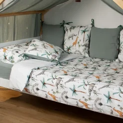Parure réversible housse de couette + taie d'oreiller enfant Safari