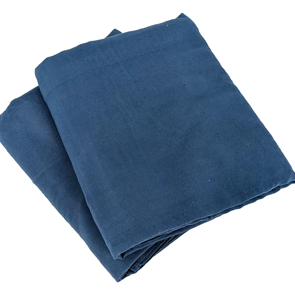 Parure 260x240 cm MILA polyester micro lavée bleu nuit 3 pièces