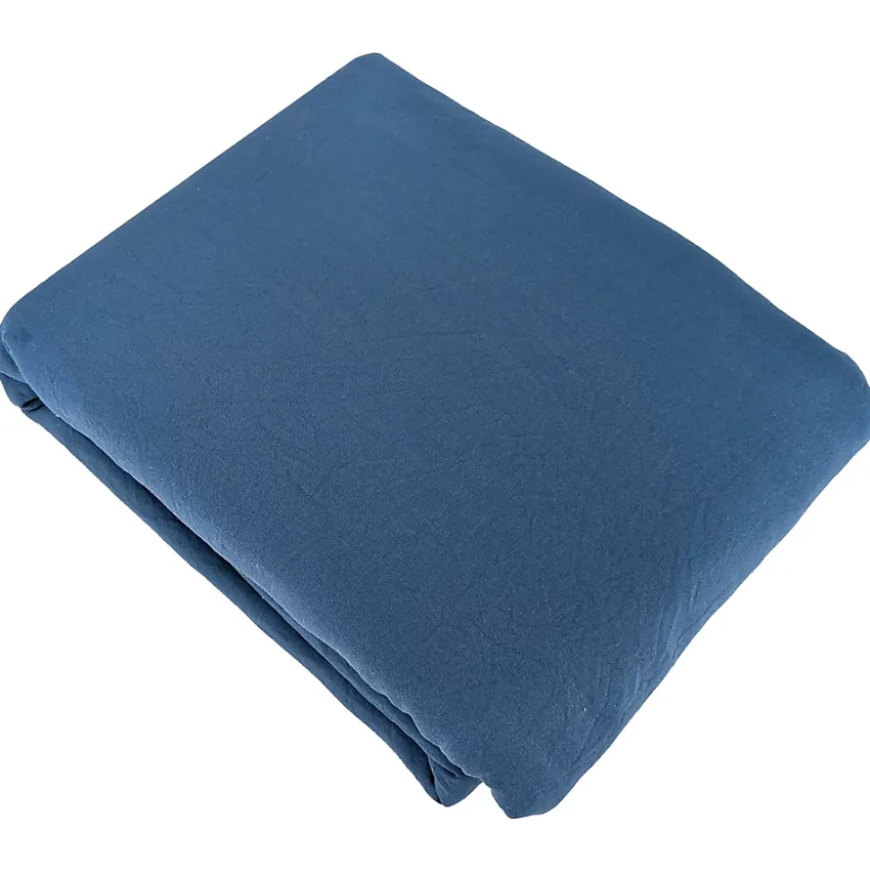 Parure 260x240 cm MILA polyester micro lavée bleu nuit 3 pièces