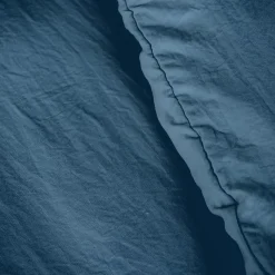 Parure 260x240 cm MILA polyester micro lavée bleu nuit 3 pièces