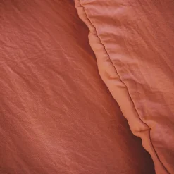 Parure 240x220 cm MILA polyester micro lavée rouge terracotta 3 pièces