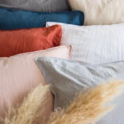 Parure 240x220 cm MILA polyester micro lavée rouge terracotta 3 pièces