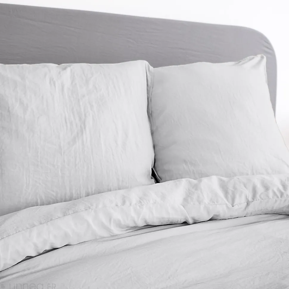 Parure 260x240 cm MILA polyester micro lavée gris perle 3 pièces