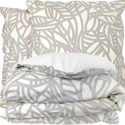 Parure 240x220 cm 65x65 cm coton SERENA Beige écru 3 pièces