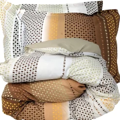 Parure 140x200 cm 50x70 coton NIAGARA marron Châtaigne 2 pièces