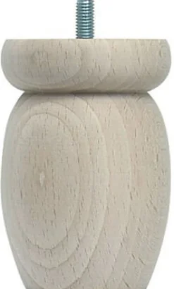 Pied de lit boule H. 100 mm x ø68 mm brut