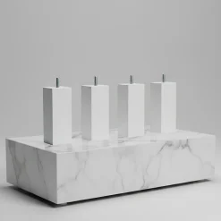 Pied de lit carré en bois Blanc Hauteur 20 cm (vendu à l'unité)