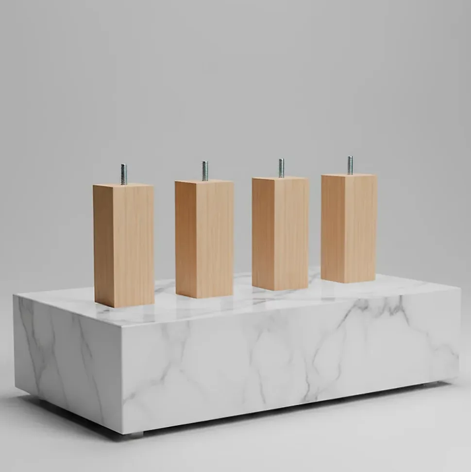 Pied de lit carré en bois Hauteur 10 cm (vendu à l'unité)