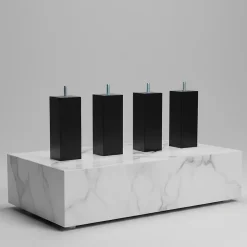 Pied de lit carré en bois Noir Hauteur 20 cm (vendu à l'unité)