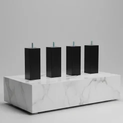 Pied de lit carré en bois Noir Hauteur 10 cm (vendu à l'unité)