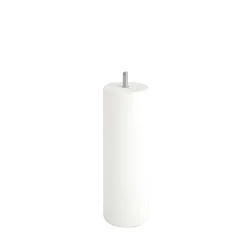 Pied de lit cylindrique en hêtre blanc Bar Plus H. 20 x Ø6,8 cm