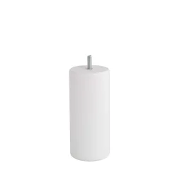 Pied de lit cylindrique en hêtre blanc Bar Plus H. 15 x Ø6,8 cm