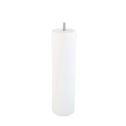 Pied de lit cylindrique en hêtre blanc Bar Plus H. 25 x Ø6,8 cm