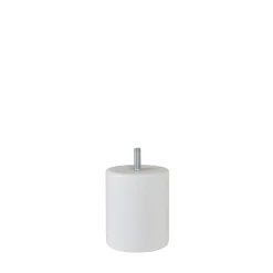 Pied de lit cylindrique en hêtre blanc Bar Plus H. 8 x Ø6,8 cm