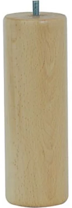 Pied de lit cylindrique H. 200 mm x ø70 mm verni