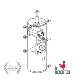 Pied de lit cylindrique lumineux Hauteur 16 cm (vendu à l'unité)