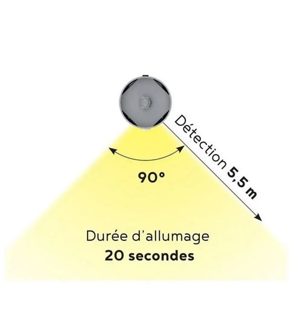 Pied de lit cylindrique lumineux Gris Hauteur 16 cm (vendu à l'unité)