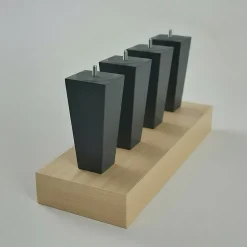 Pied de lit triangulaire Gris Hauteur 16 cm (vendu à l'unité)