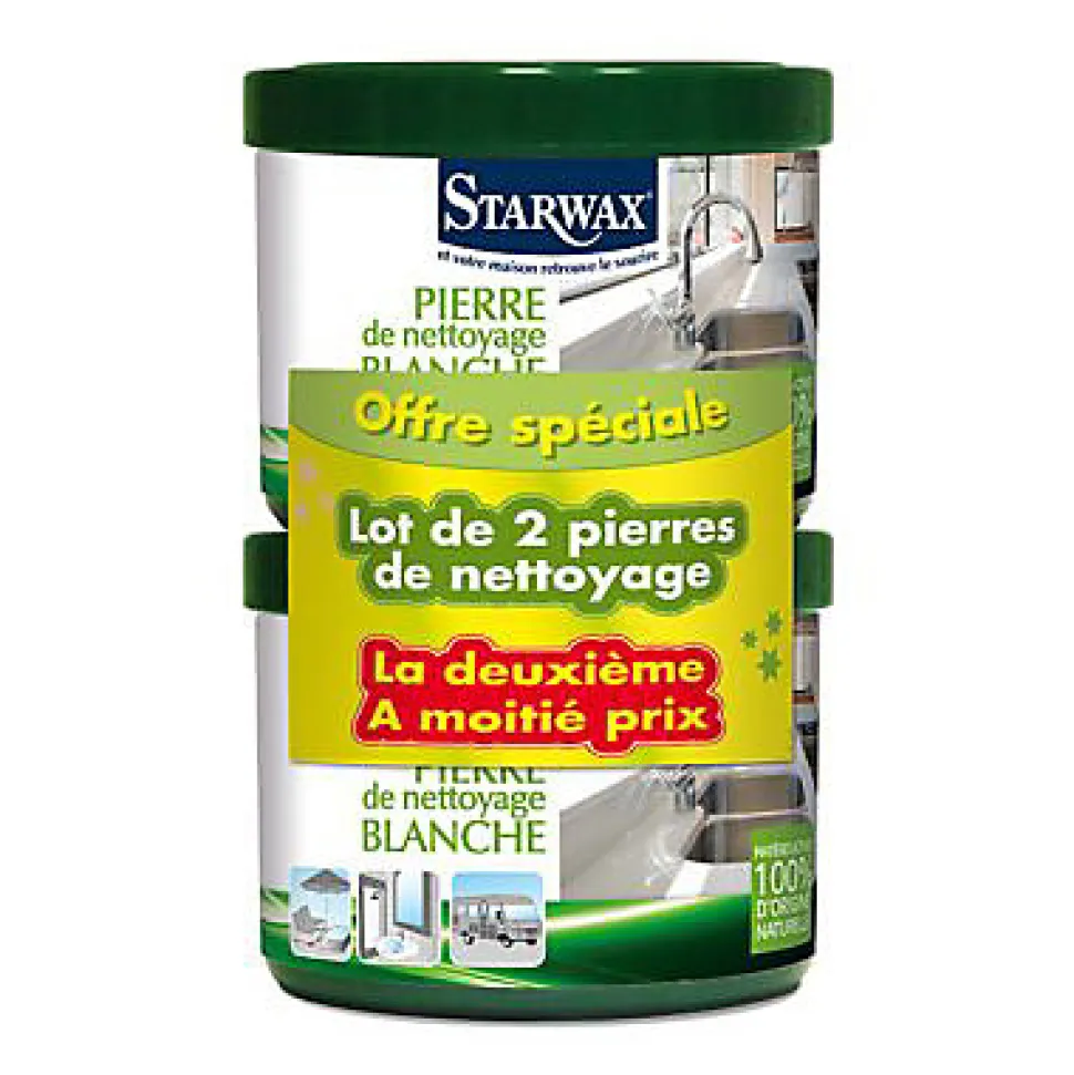 Pierre de nettoyage blanche Starwax 375GR vendu par 2 pièces