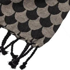 Plaid en coton Noir et gris avec franges DROPALL - SACASA