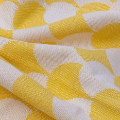 Plaid jaune et blanc avec franges 130x170cm DROP - SACASA