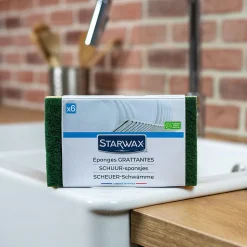 Éponge grattante pour les surfaces peu fragiles, Starwax vendue par 6 pièces