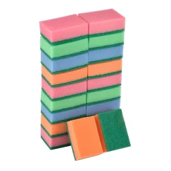 Éponge synthétique à récurer multi-usages L.13 x l.8,4 x ep.2,4 cm multicouleur vendue par 20 pièces