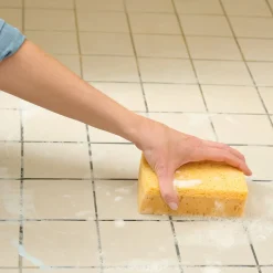 Éponge synthétique abrasive double face marron L.14 x l.5 x ep.9.5 cm