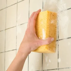 Éponge synthétique abrasive double face marron L.14 x l.5 x ep.9.5 cm