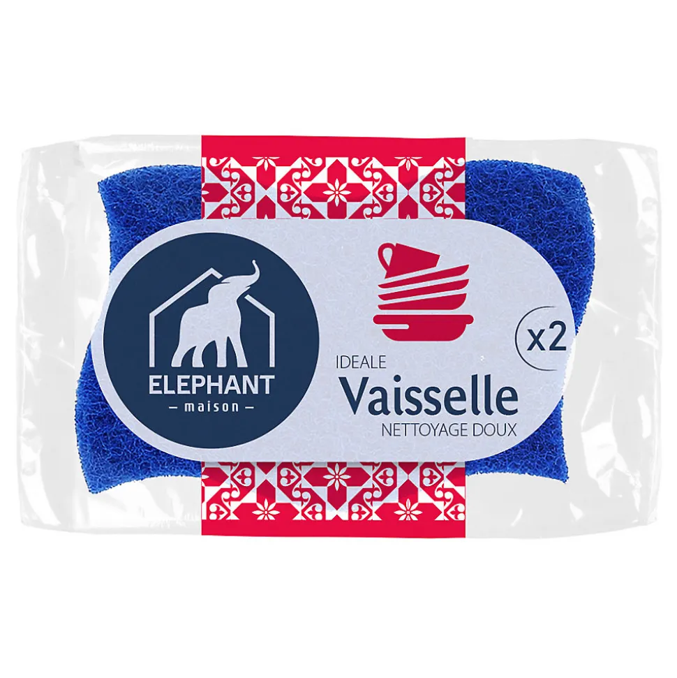 Éponges grattantes nettoyage doux Elephant