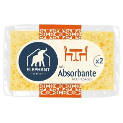Éponges très absorbantes multi-usages x2 Elephant