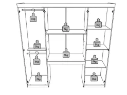 Pont de lit ANTERO - 6 portes - Avec armoires et rangements - L.200 cm - Blanc