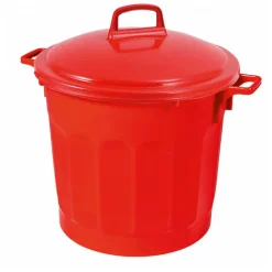 Poubelle ronde tri sélectif 75 L - rouge