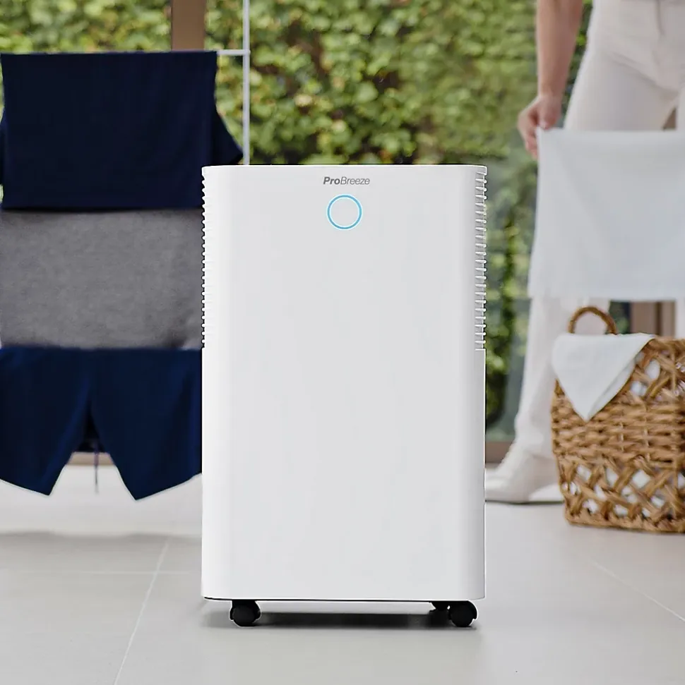 Pro Breeze Déshumidificateur 20ljour omnidry avec mode linge et contrôle via application intelligente pour pièce jusqu'à 35 m²