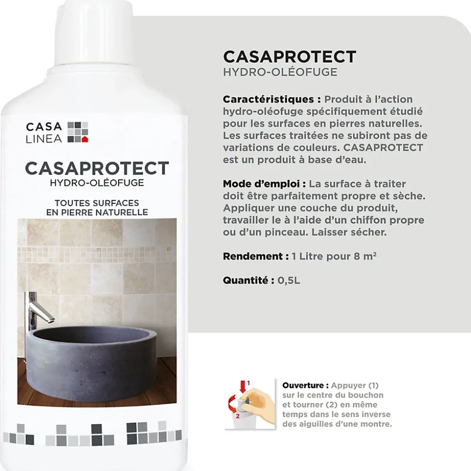Protecteur Pierre naturelle extérieur intérieur CASA LINEA 500 Ml