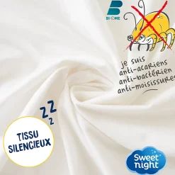 Protège matelas - Alèse Imperméable et Anti Acariens - Bouclette Éponge Coton- Silencieux et Respirant