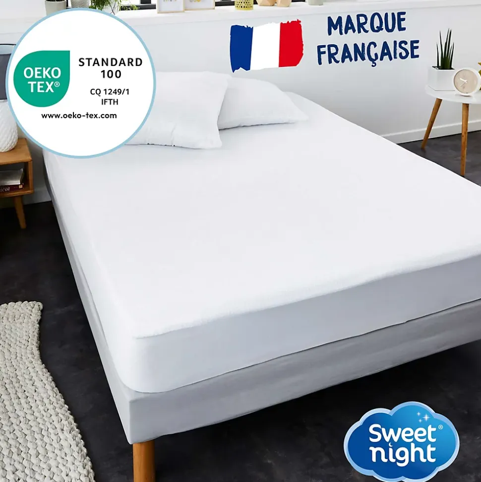 Protège matelas - Bouclette en Coton - Alèse Imperméable et Absorbante - Respirant et Silencieux