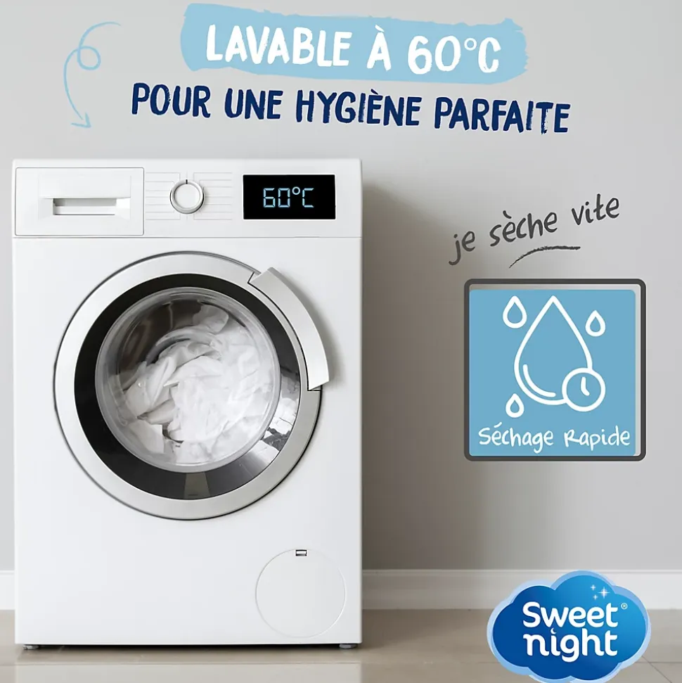 Protège matelas - Bouclette en Coton - Alèse Imperméable et Absorbante - Respirant et Silencieux