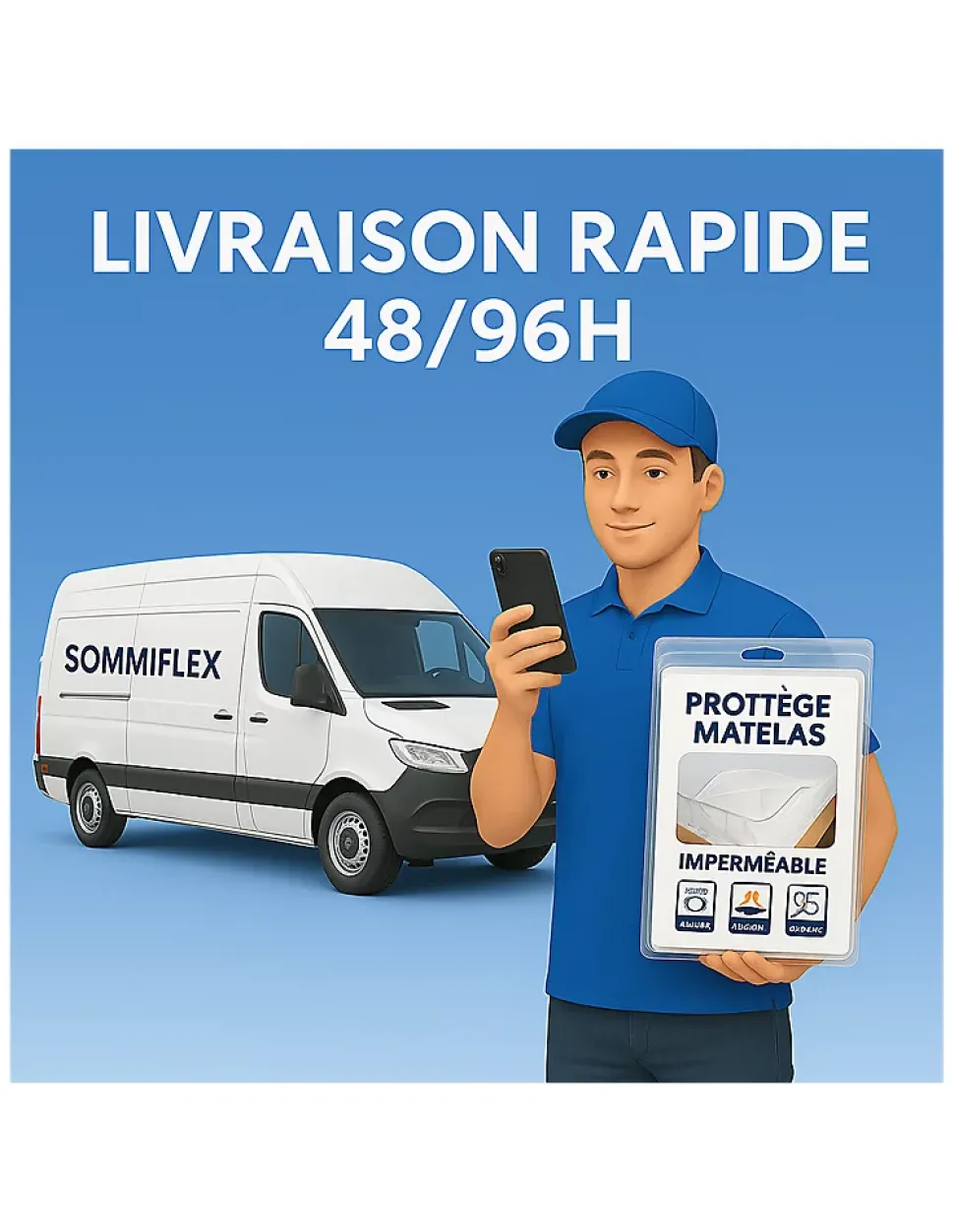 PROTÈGE MATELAS ALÈSE blanc 180x200 cm