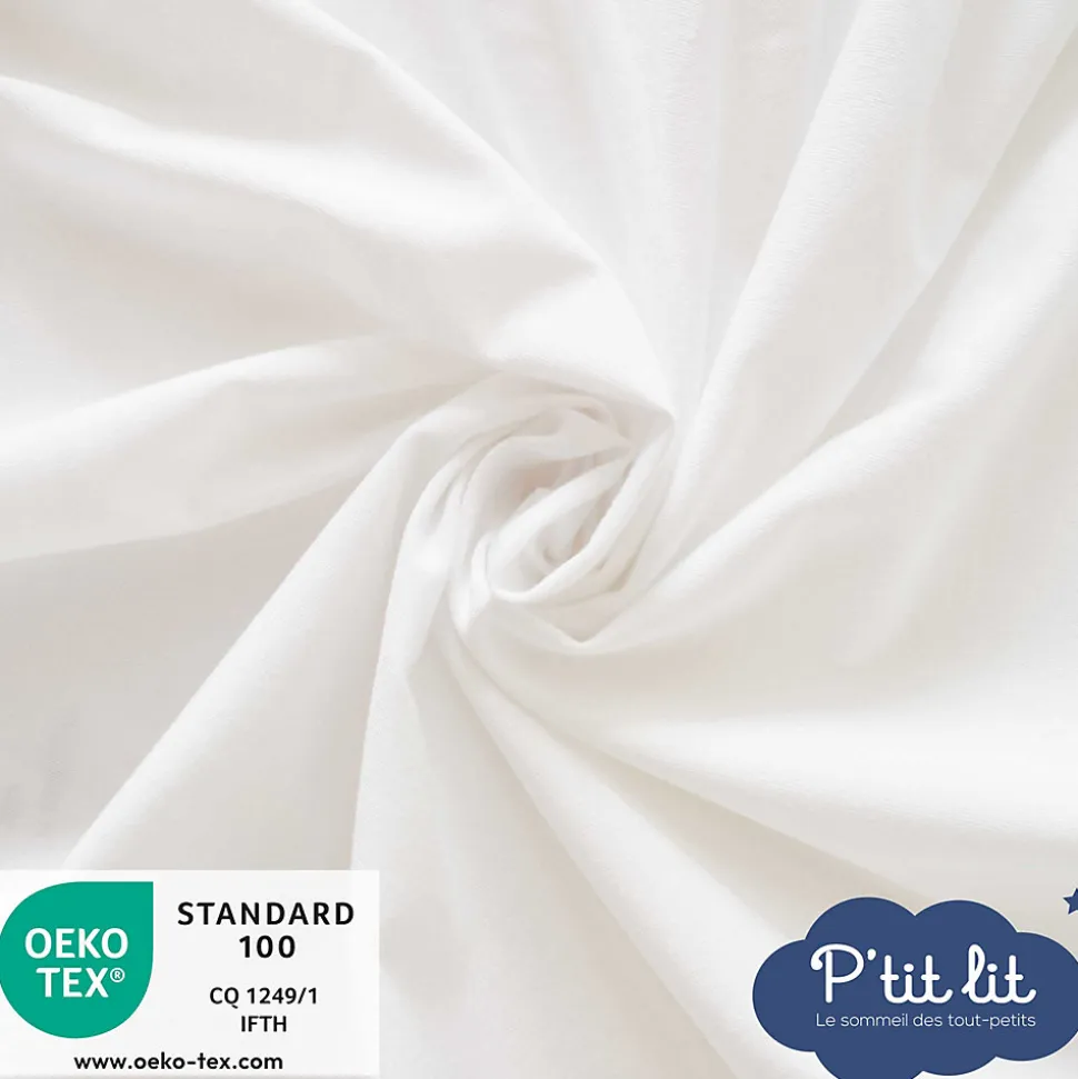 Protège Matelas Bébé 2 en 1 - Alèse + Drap Housse - 100% Coton - Imperméable et Respirant - Oeko Tex - Blanc