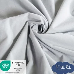 Protège Matelas Bébé 2 en 1 - Alèse + Drap Housse - 100% Coton - Imperméable et Respirant - Silencieux - Oeko Tex - Gris