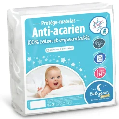 Protège Matelas Bébé Anti-acarien - Alèse imperméable Souple et Silencieuse - Bouclette 100% Coton : Doux et Absorbant - Oeko-Tex