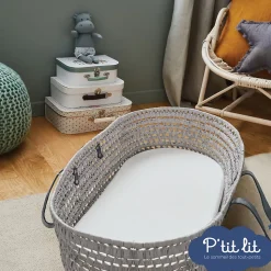 Protège Matelas Bébé Bamboo - Couffin - Landeau - Nacelle - 40x80 cm - Alèse Imperméable - Sans traitement chimique