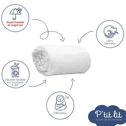 Protège Matelas Enfant Bamboo - Alèse Imperméable - Viscose Douce - Silencieux - Sans traitement chimique