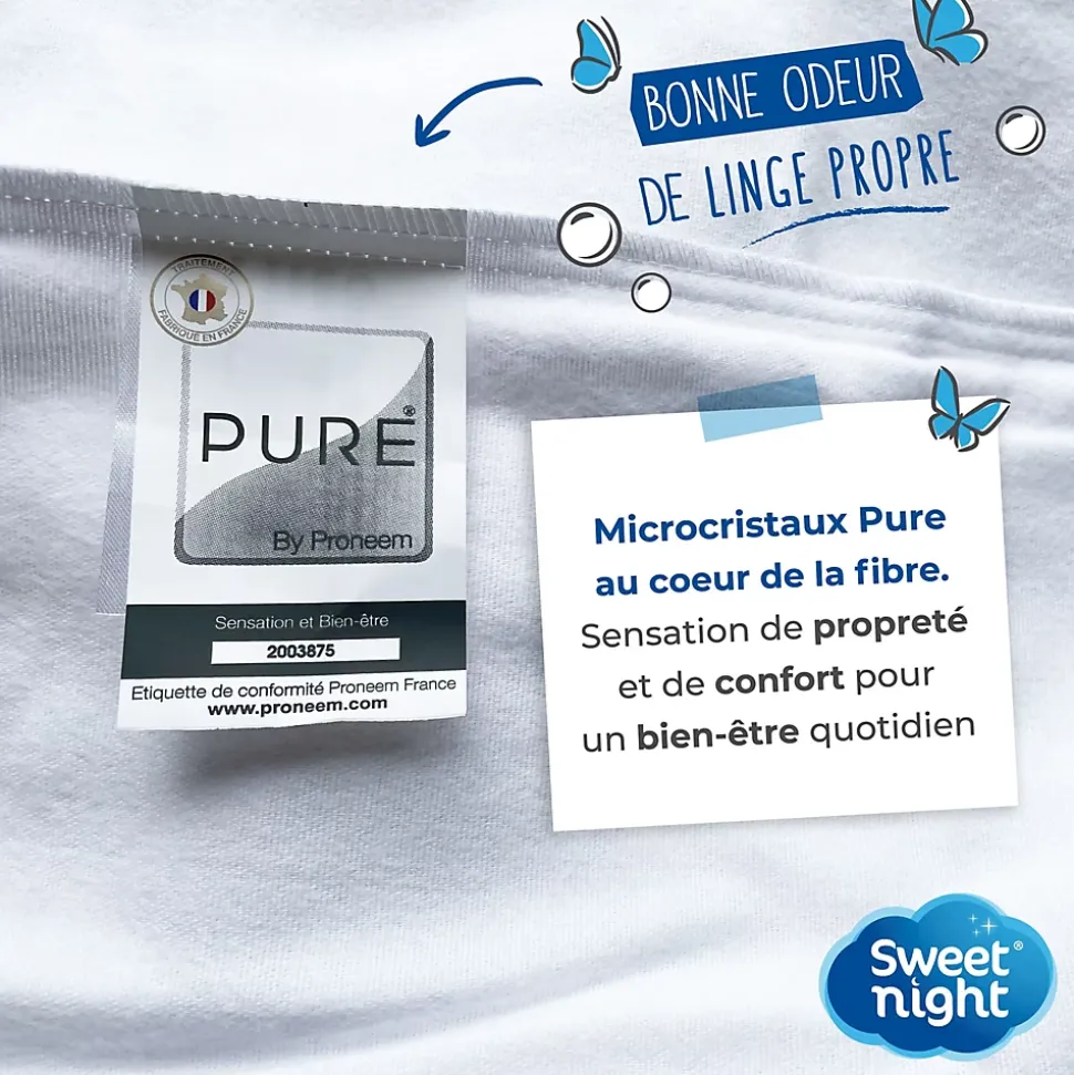 Protège Matelas 160x200 - Molleton 100% Coton - Senteur Linge Propre - Forme Drap Housse Extensible