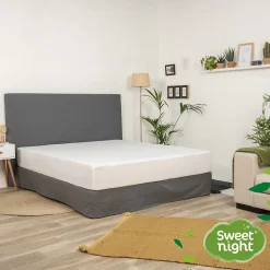 Protège Matelas 160x200 cm - Molleton 100% Coton - Traitement Végétal Anti-Acariens Greenfirst