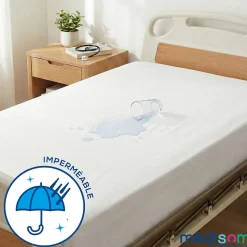 Protège-matelas 160x200 cm Imperméable - Forme Drap Housse - Lavable à 90C - Oeko-Tex