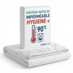 Protège-matelas 140x190 cm Imperméable - Forme Drap Housse - Lavable à 90C - Oeko-Tex